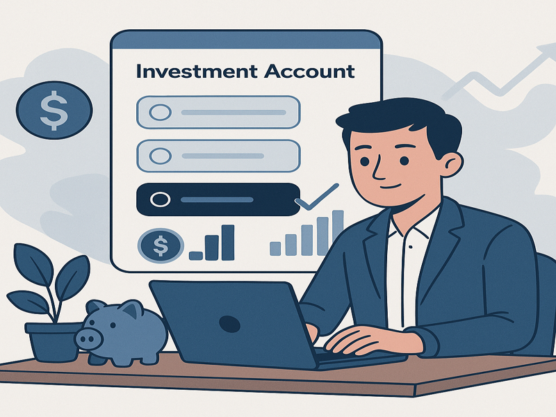 فردی که انتخاب حساب سرمایه‌ گذاری میکند