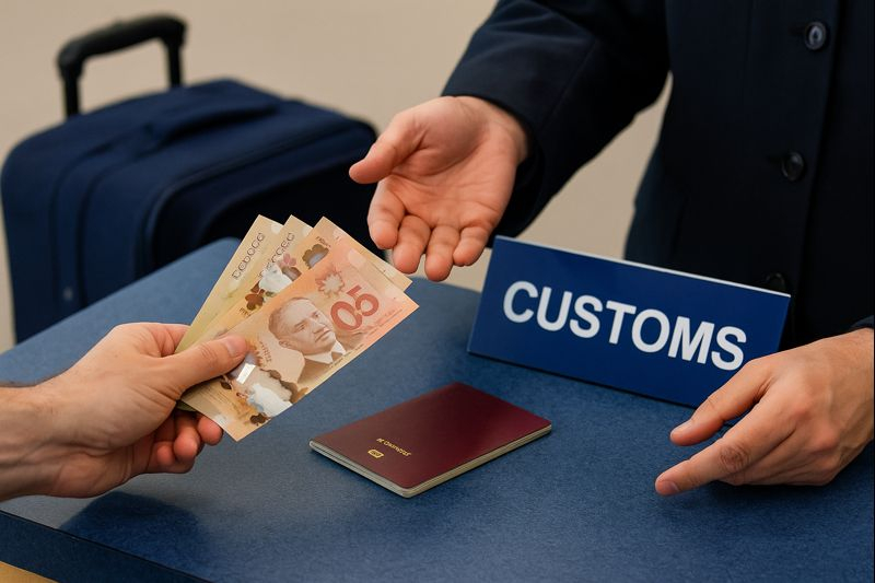 حداکثر مقدرا وجه نقد در مسافرت به کانادا